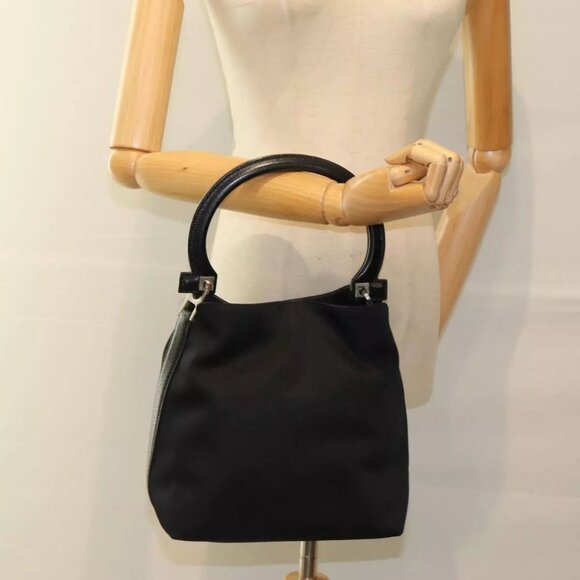 Salvatore Ferragamo Shoulder Bag Nylon Black Auth - Picture 4 of 14